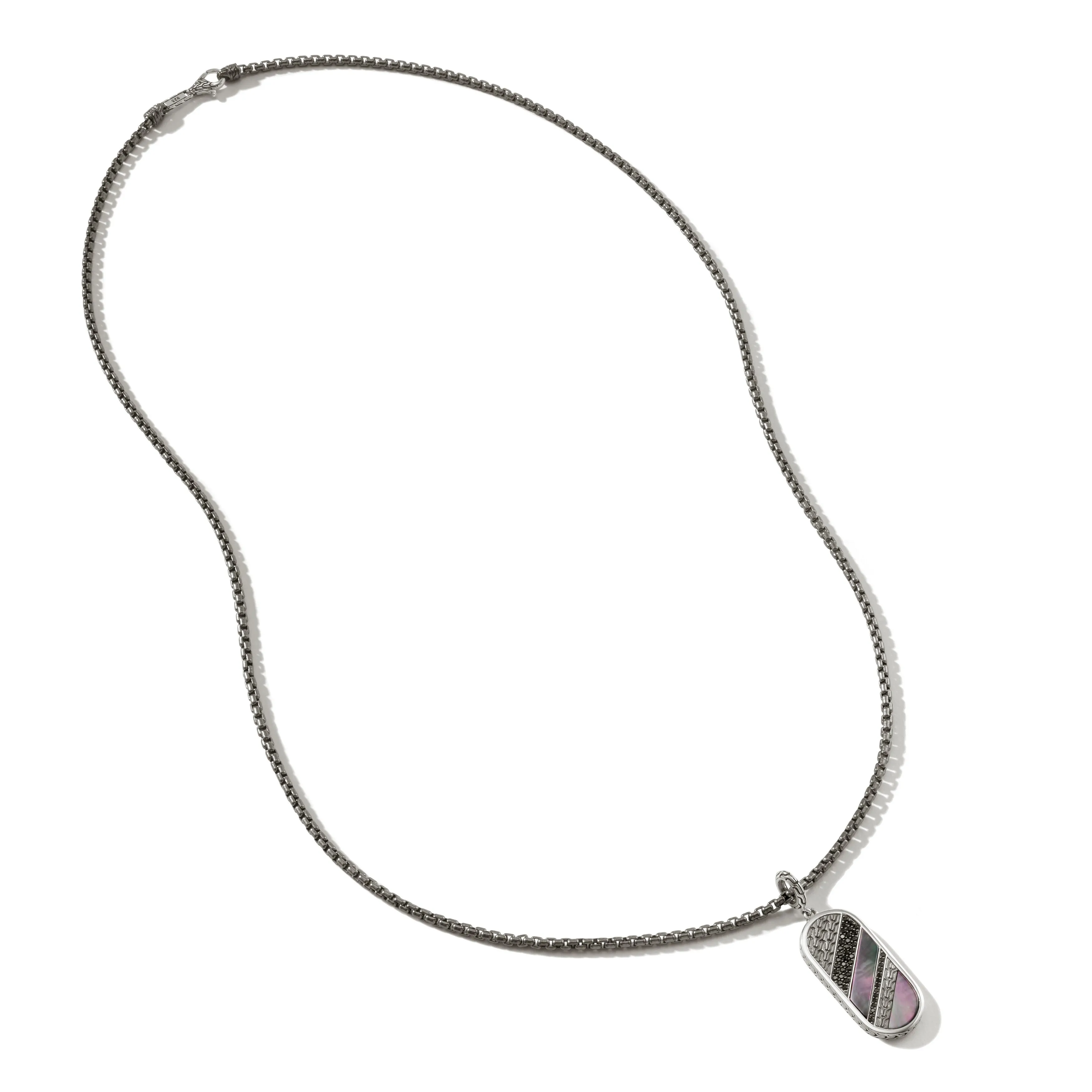 Carved Chain Inlay Pendant Necklace