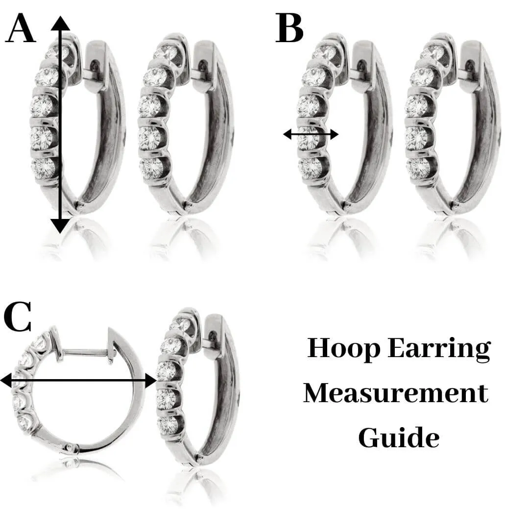 Channel Set Princess Cut Rainbow Sapphire Hoop Earrings