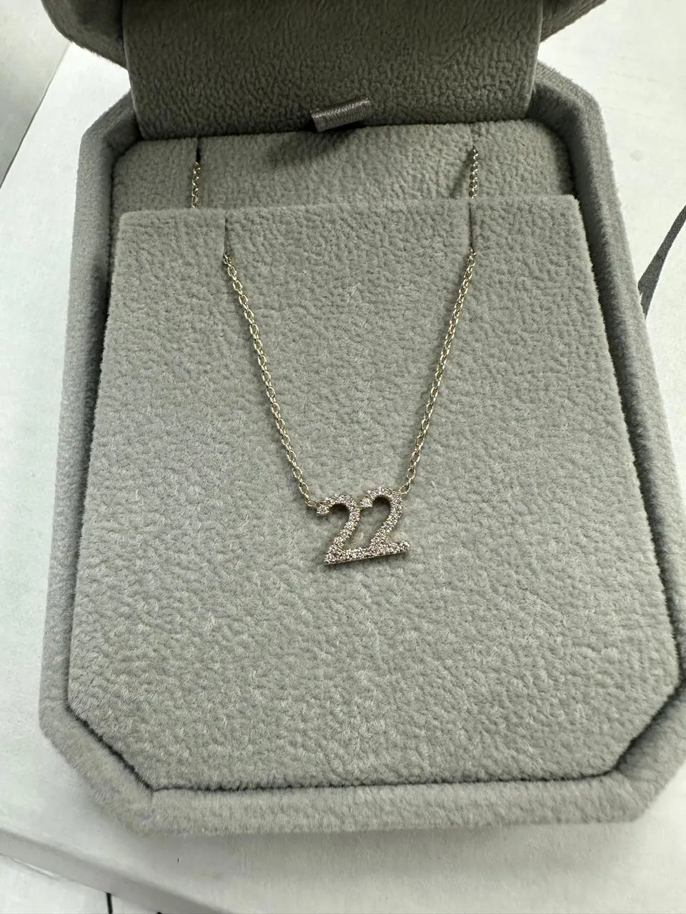 Custom Diamond Pave Numbers Necklace