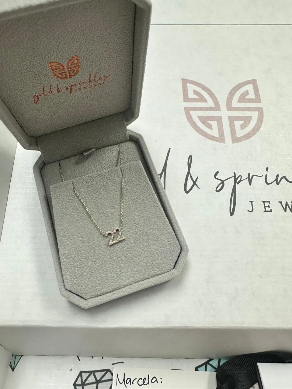 Custom Diamond Pave Numbers Necklace