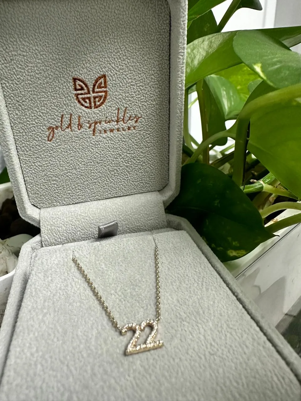 Custom Diamond Pave Numbers Necklace