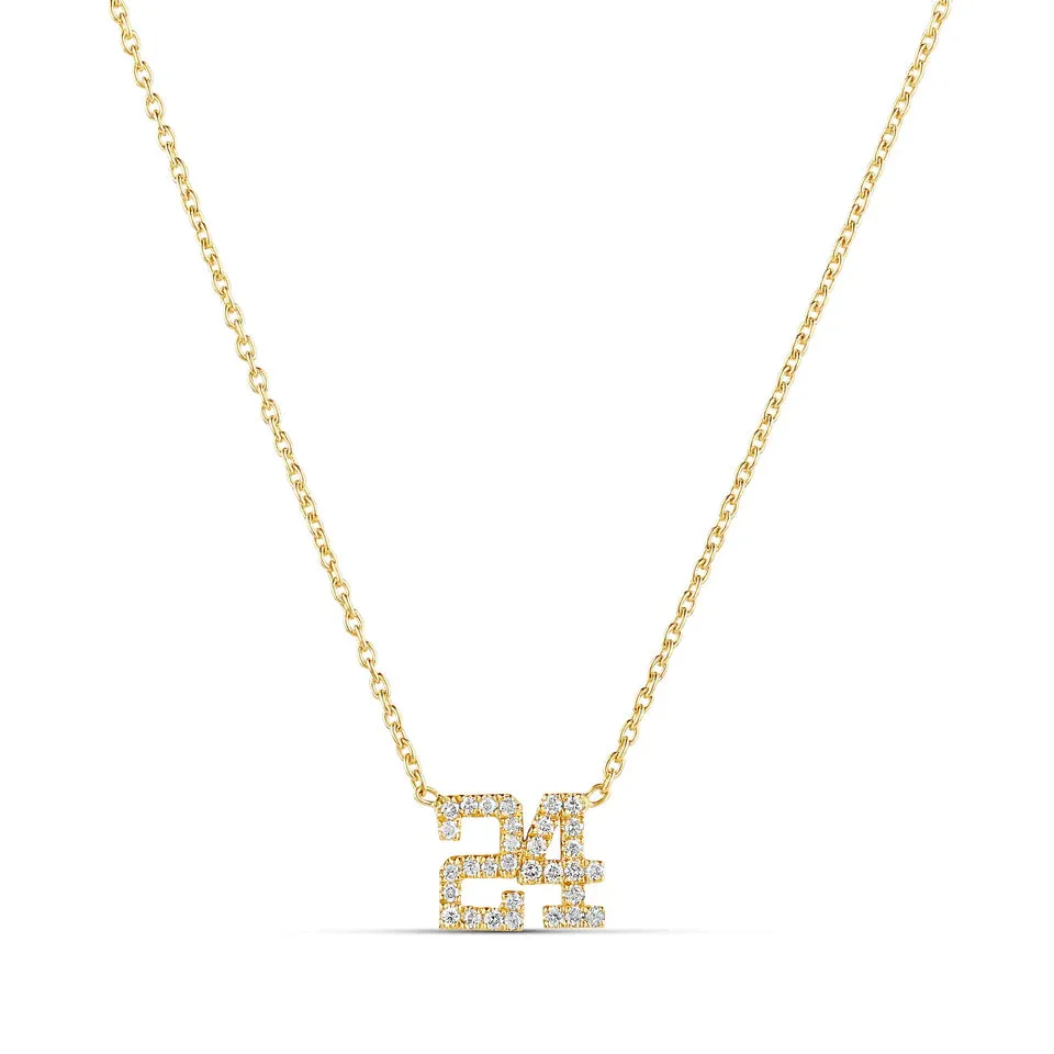 Custom Diamond Pave Numbers Necklace