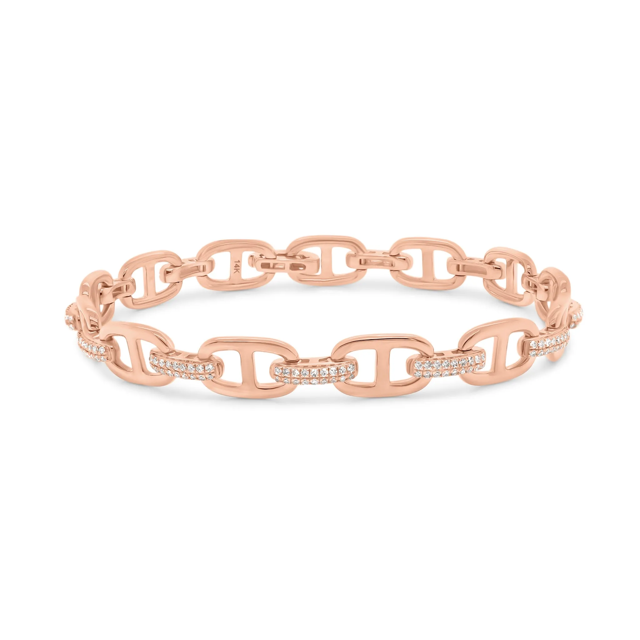 Diamond & Gold Tri-Link Bracelet