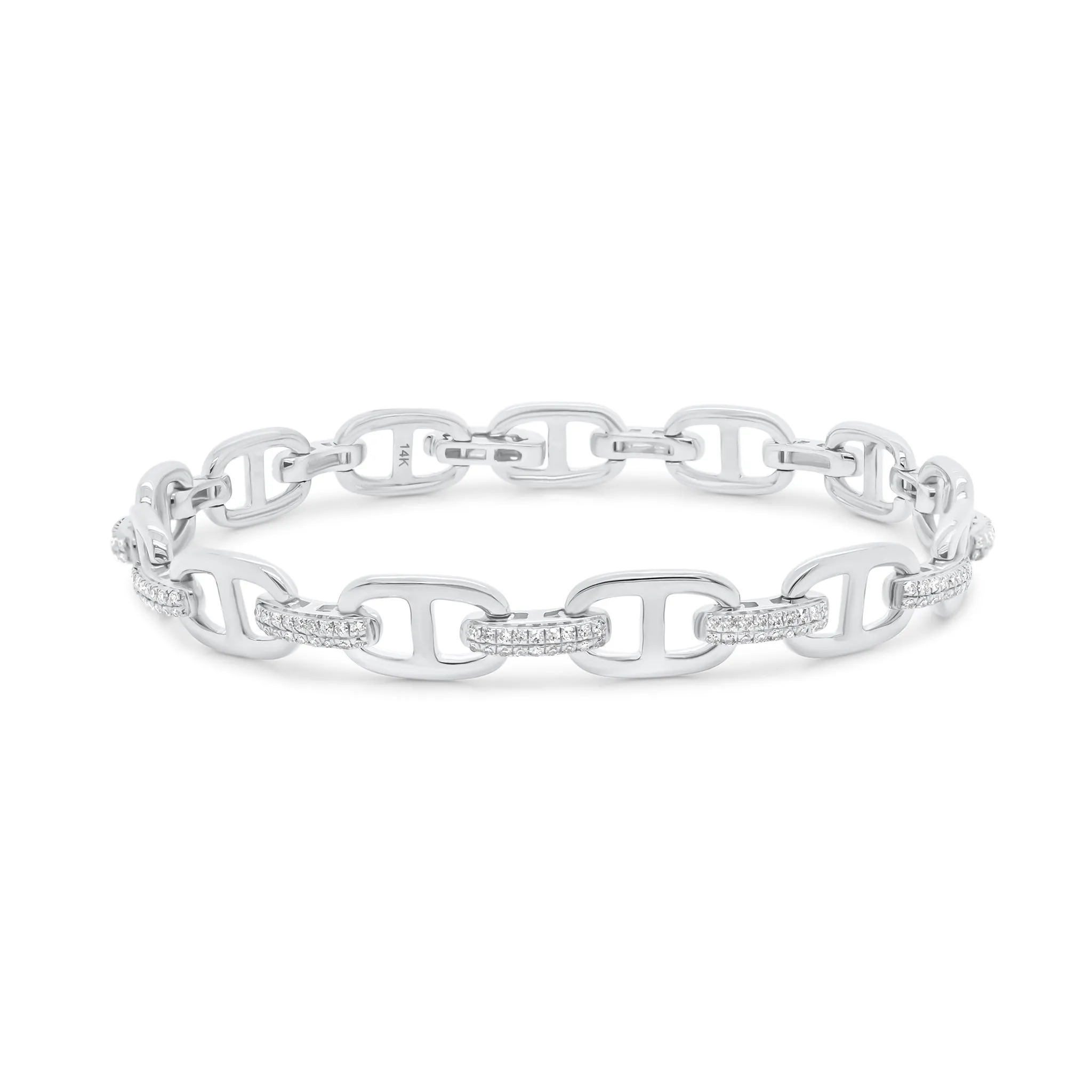 Diamond & Gold Tri-Link Bracelet