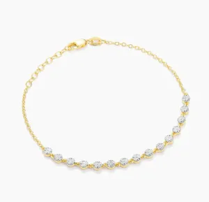 Ella Stein Gold Plated Sparkling Diamond Accent Tennis Bracelet (SI6586)