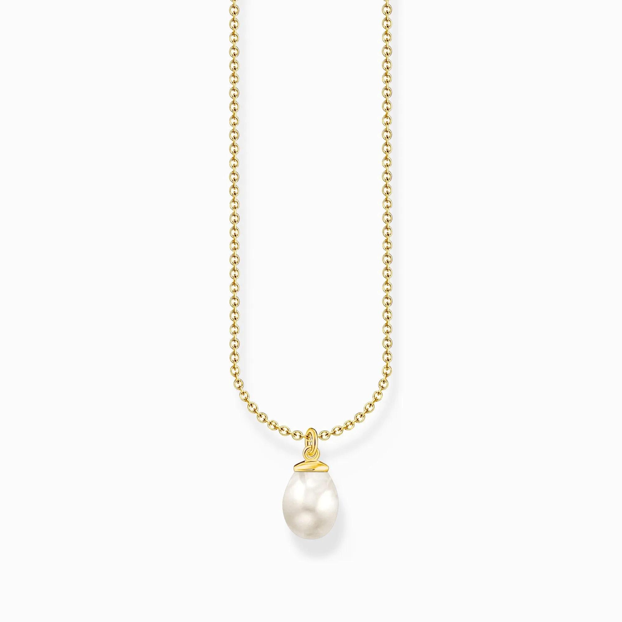 Essentials Sterling Silver Gold Plated Freshwater Pearl Necklace KE2238-430-14-L45V