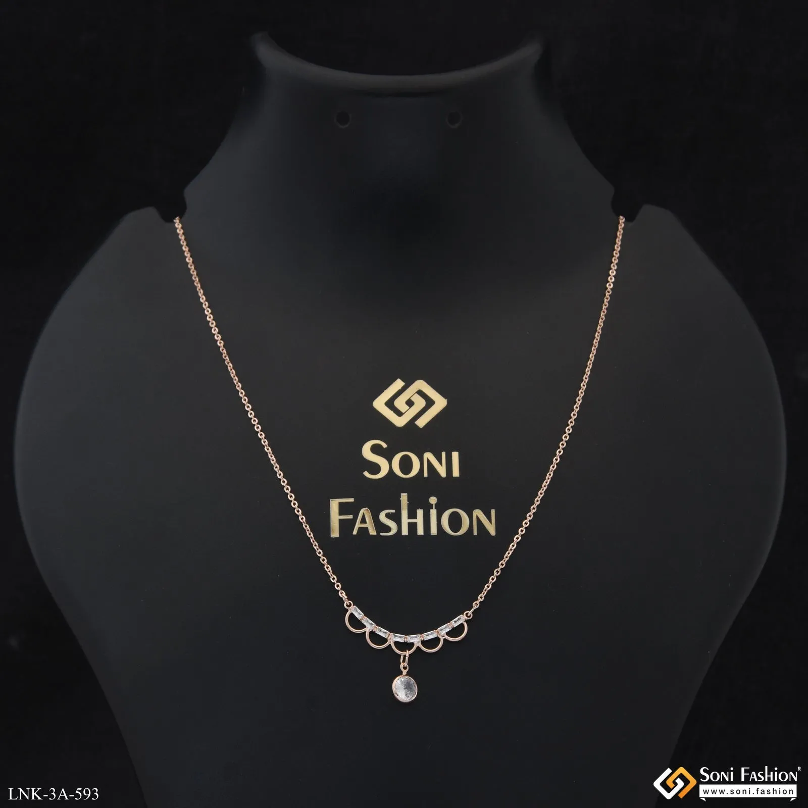 Glamorous Design Rose Gold Color Necklace for Ladies - Style A593