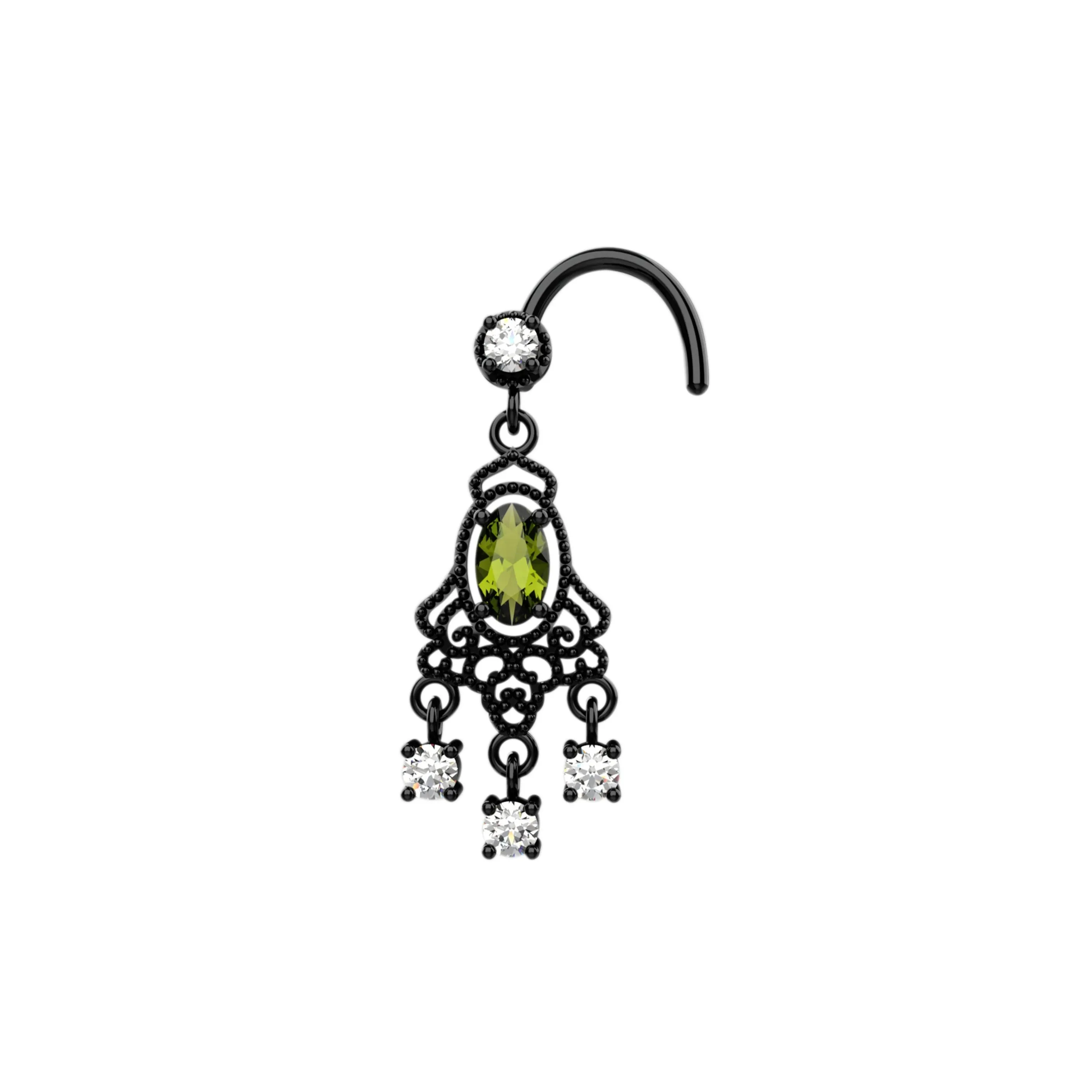 Gold Dangle Nose Ring – Elegant Dangling Nose Piercing Jewelry for Women