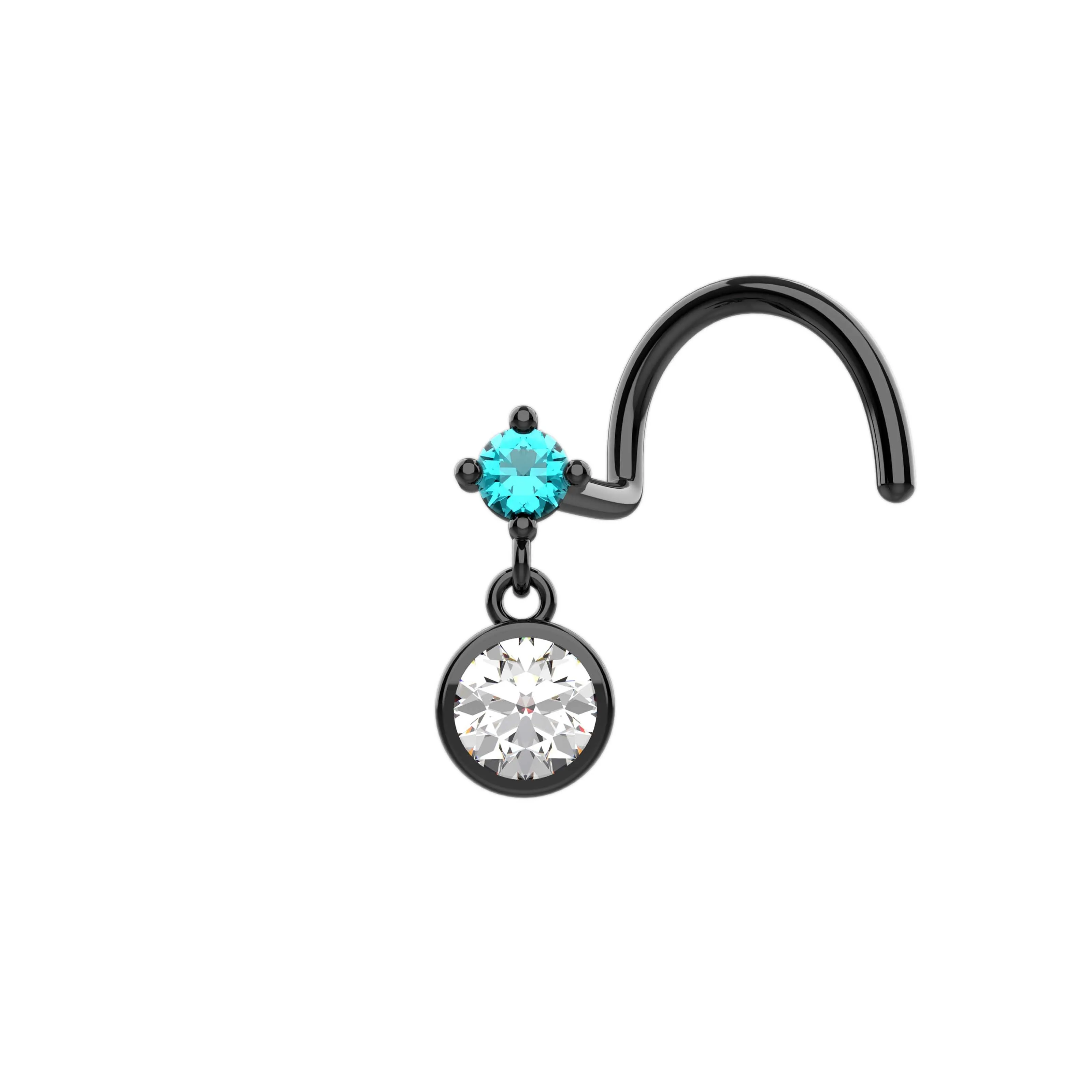 Gold Dangle Nose Ring | Elegant Piercing Jewelry with Charm