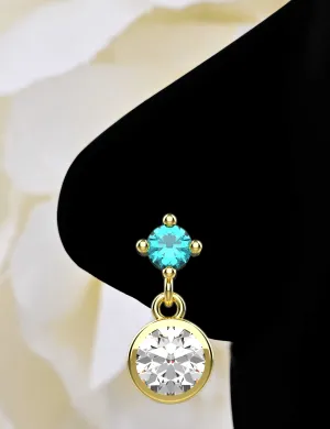 Gold Dangle Nose Ring | Elegant Piercing Jewelry with Charm
