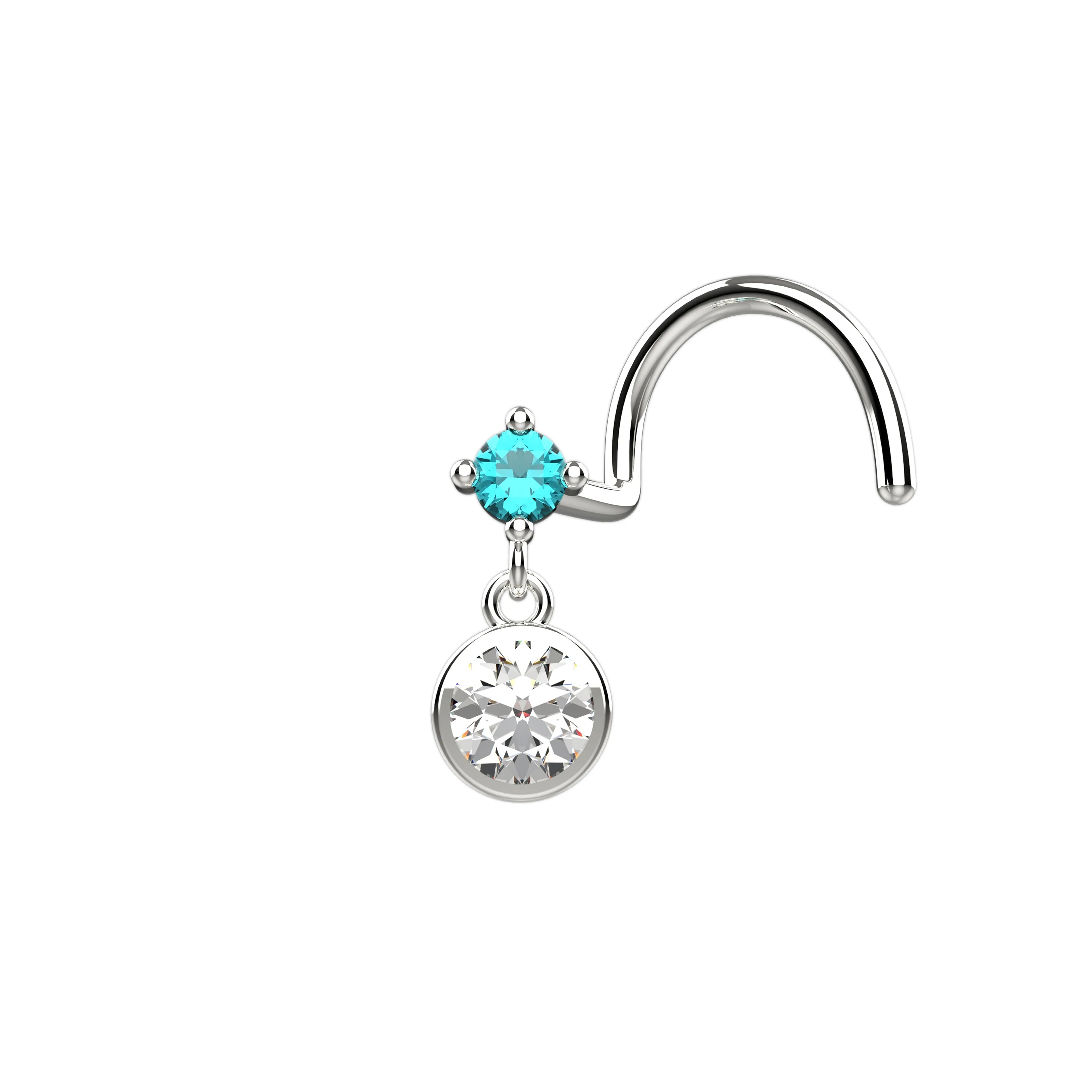 Gold Dangle Nose Ring | Elegant Piercing Jewelry with Charm