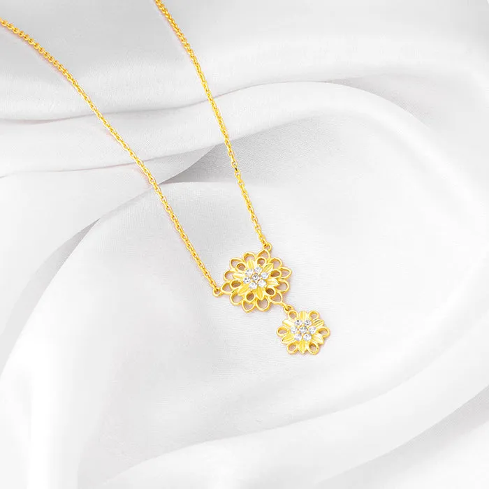 Golden Blooming Flower Necklace