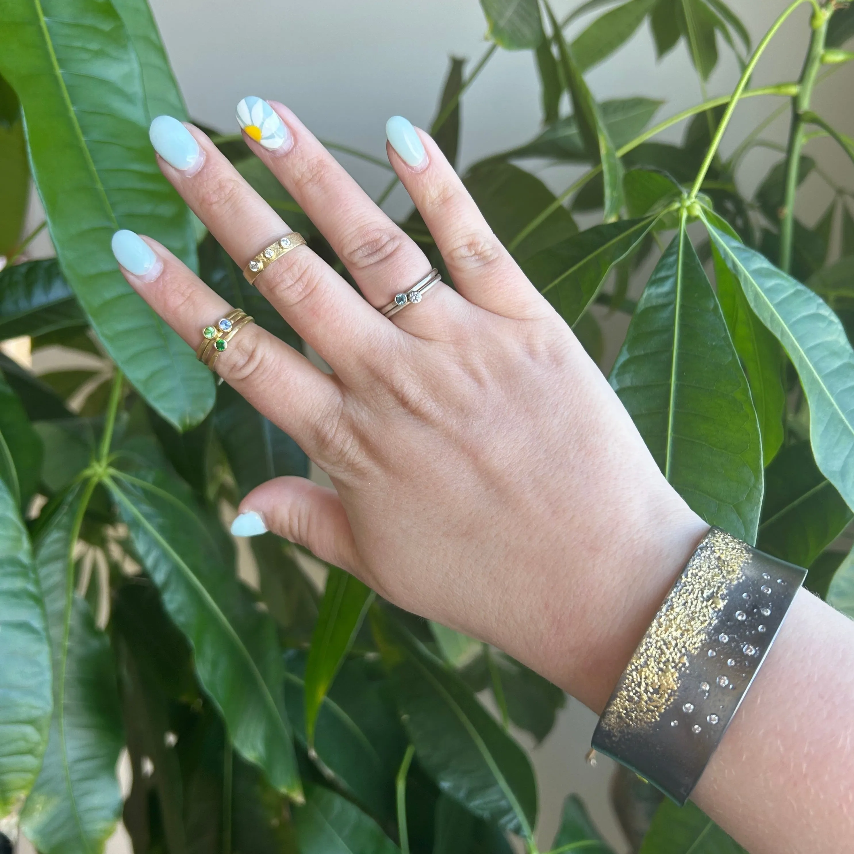 Golden Terra Band - 18k Gold   Reclaimed Diamonds