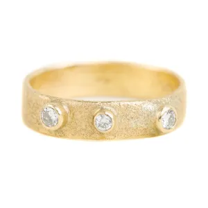 Golden Terra Band - 18k Gold   Reclaimed Diamonds