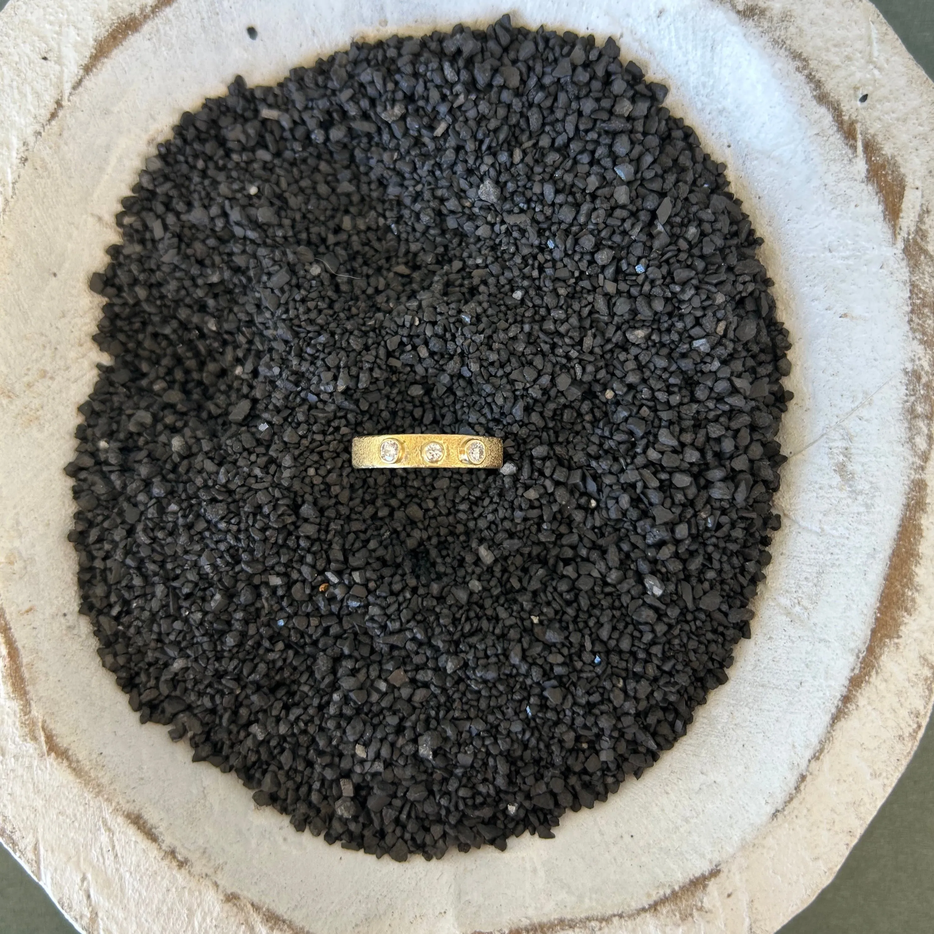 Golden Terra Band - 18k Gold   Reclaimed Diamonds