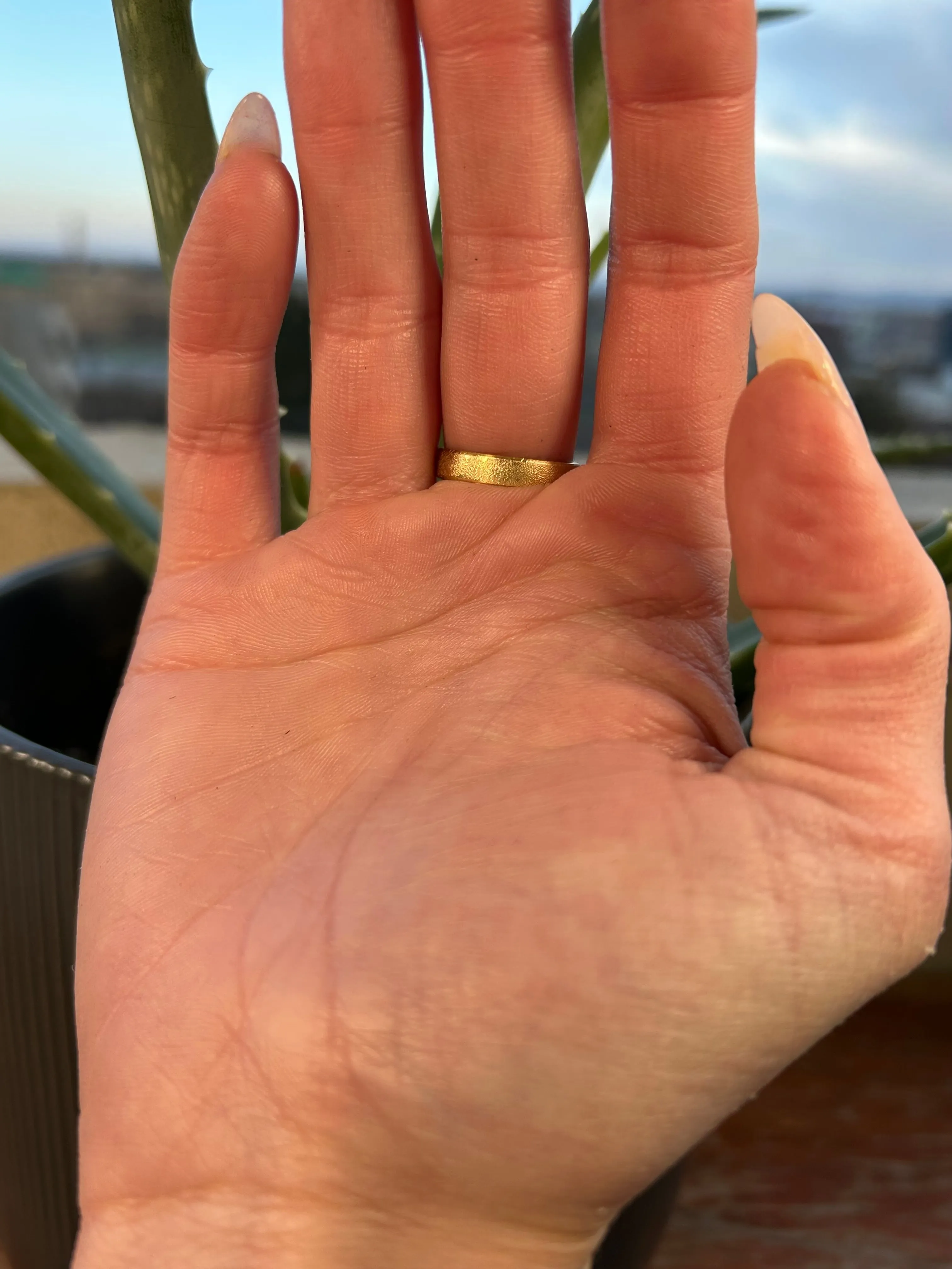 Golden Terra Band - 18k Gold   Reclaimed Diamonds