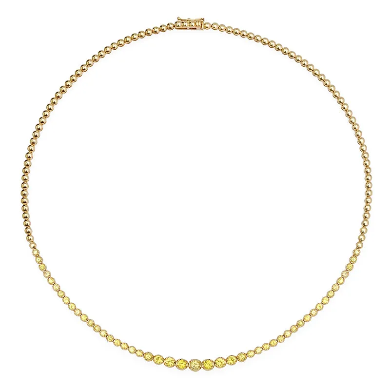 Graduated Yellow Sapphire Tennis Necklace