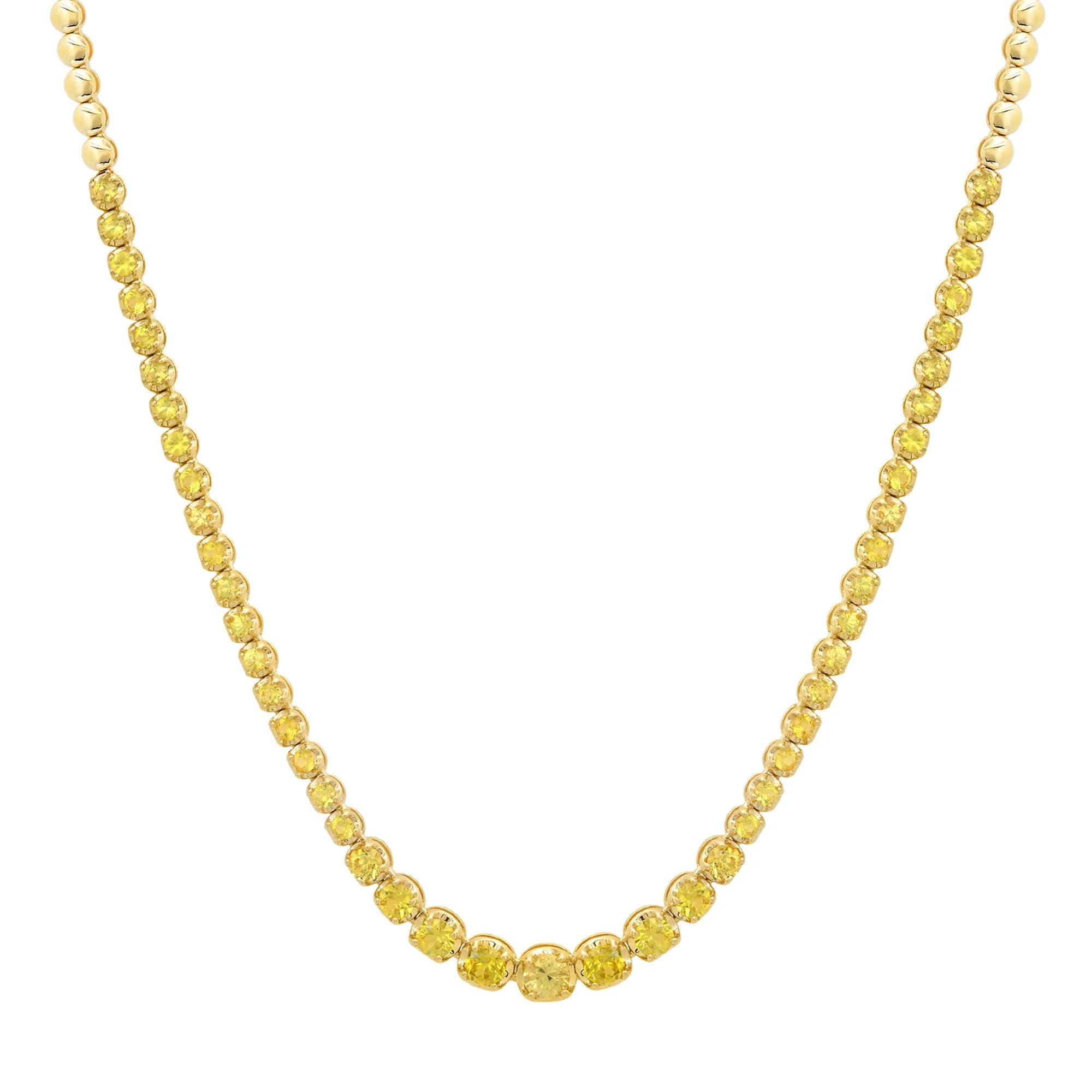 Graduated Yellow Sapphire Tennis Necklace