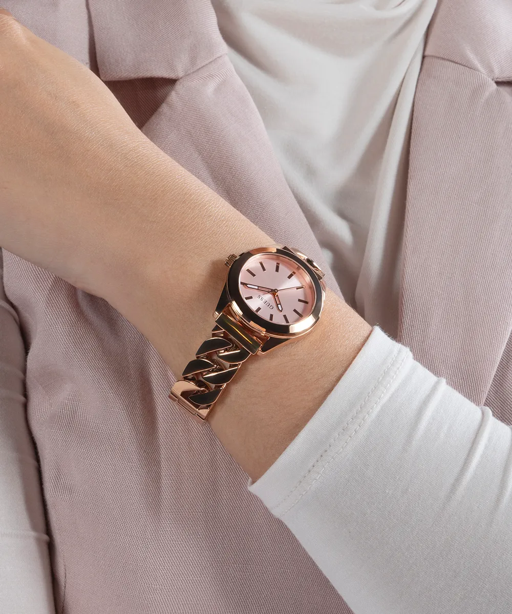 GUESS Ladies Rose Gold Tone Analog Watch