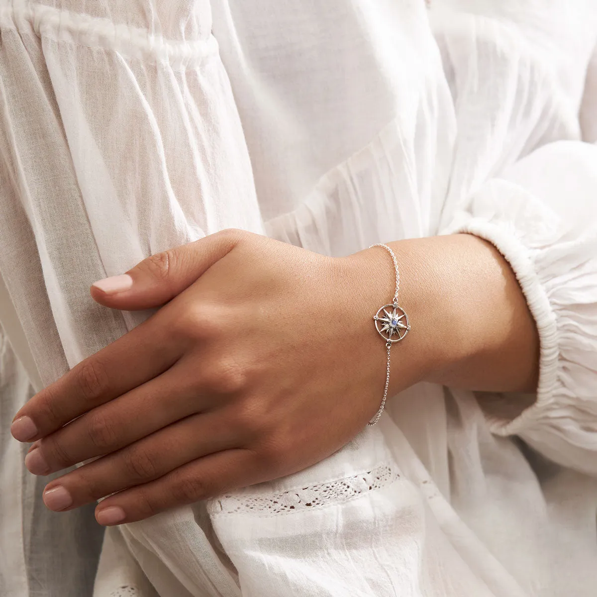 Guiding Light Compass Moonstone Bracelet