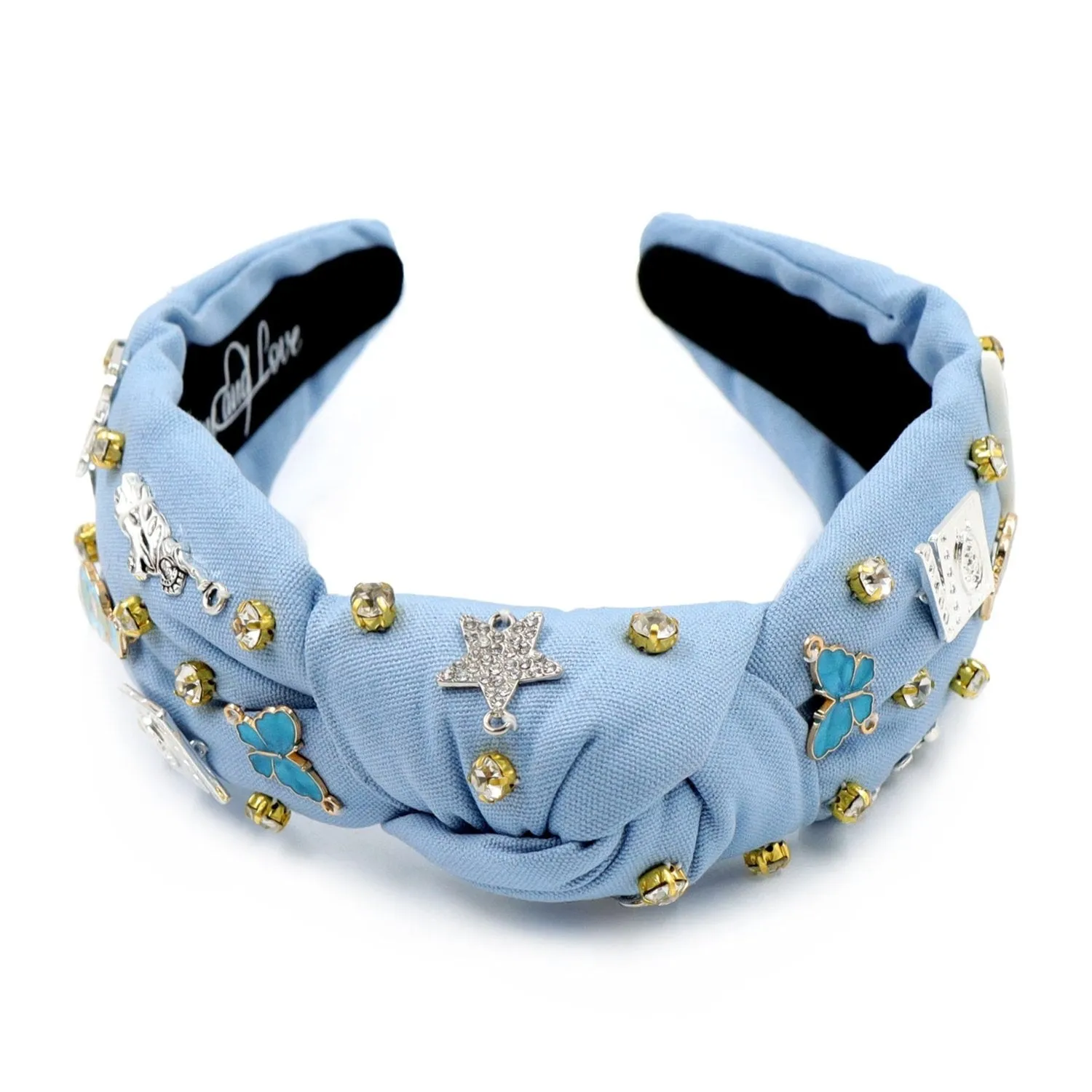 Hand Sewn 1989 Jeweled Knot Headband