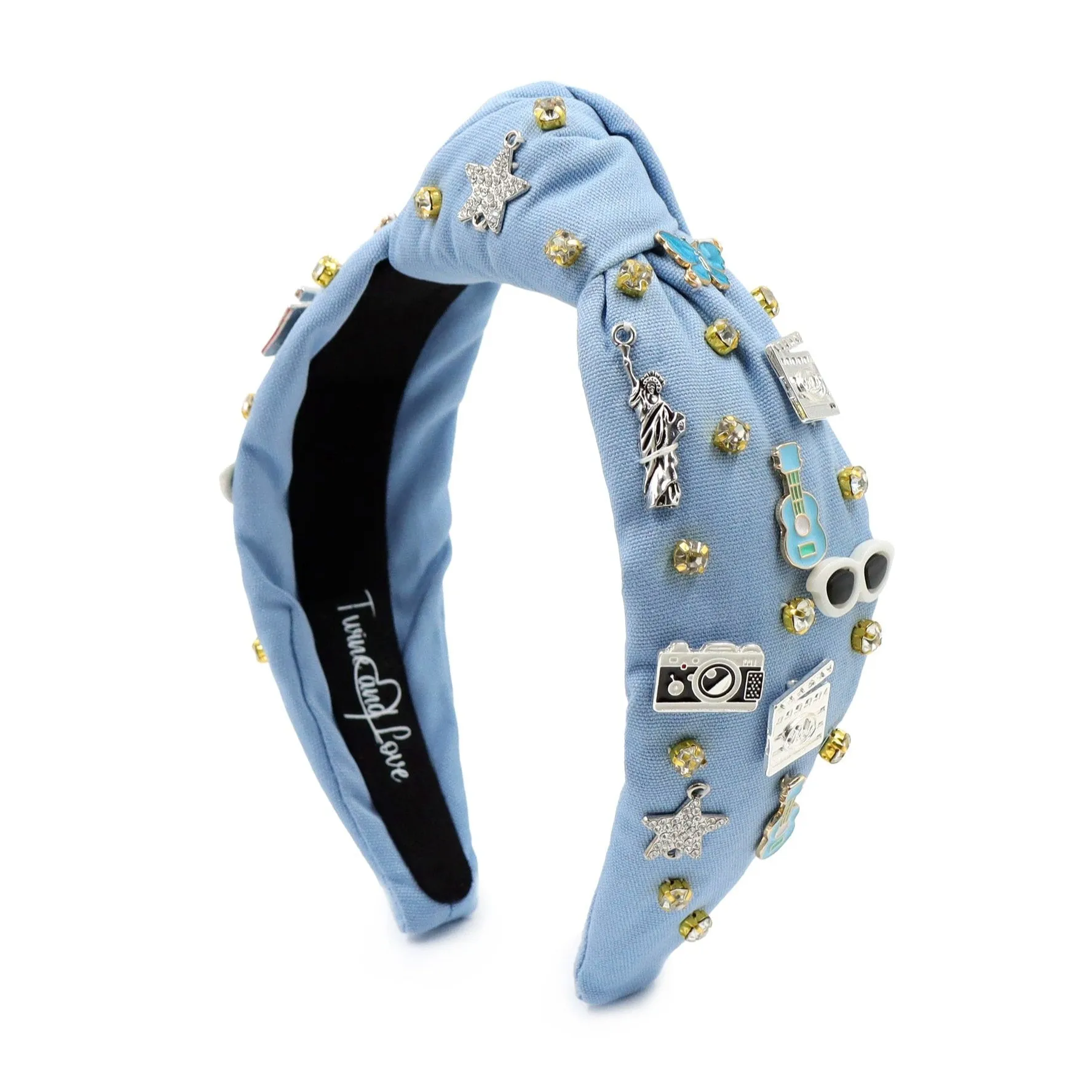 Hand Sewn 1989 Jeweled Knot Headband