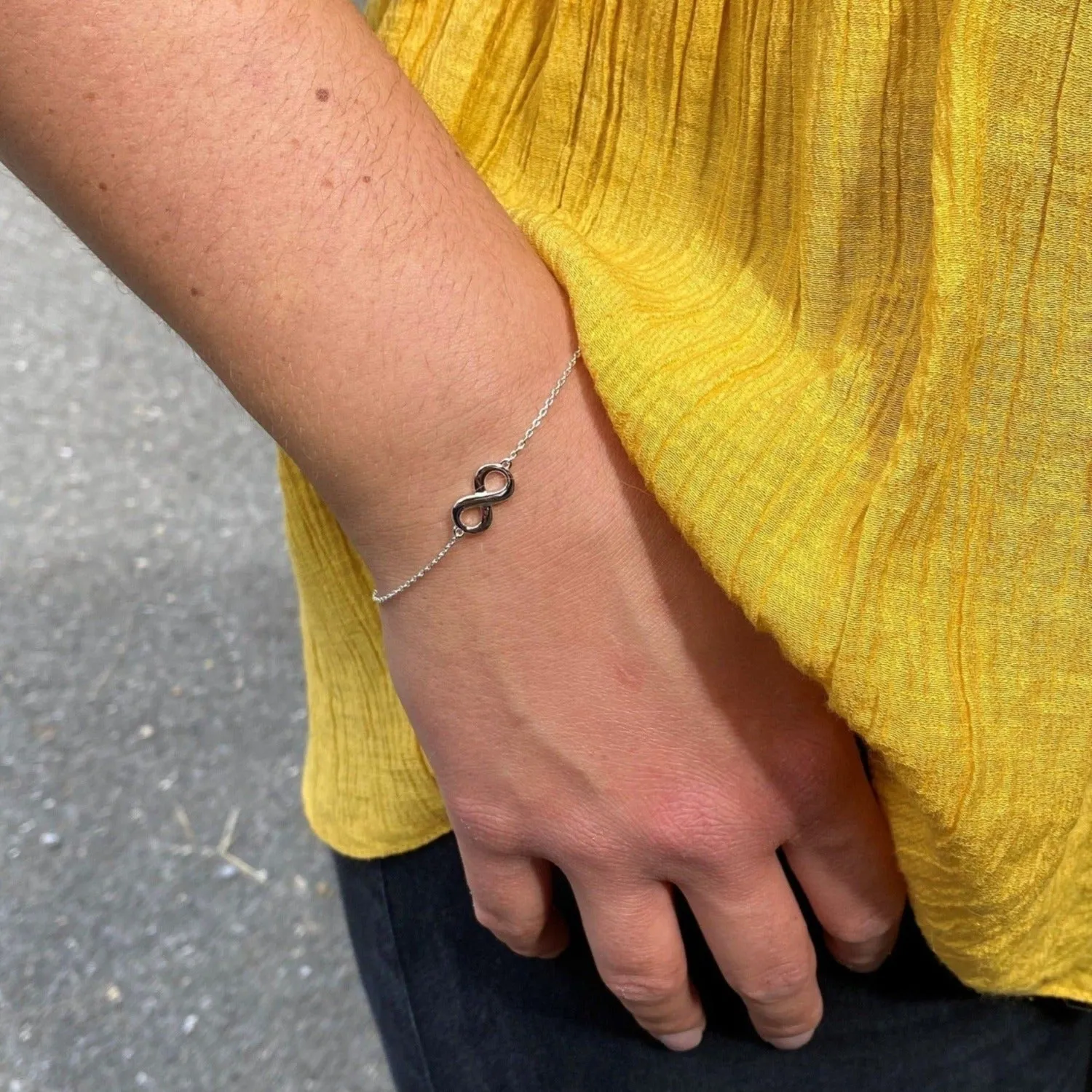 Infinity Sterling Silver Adjustable Bracelet