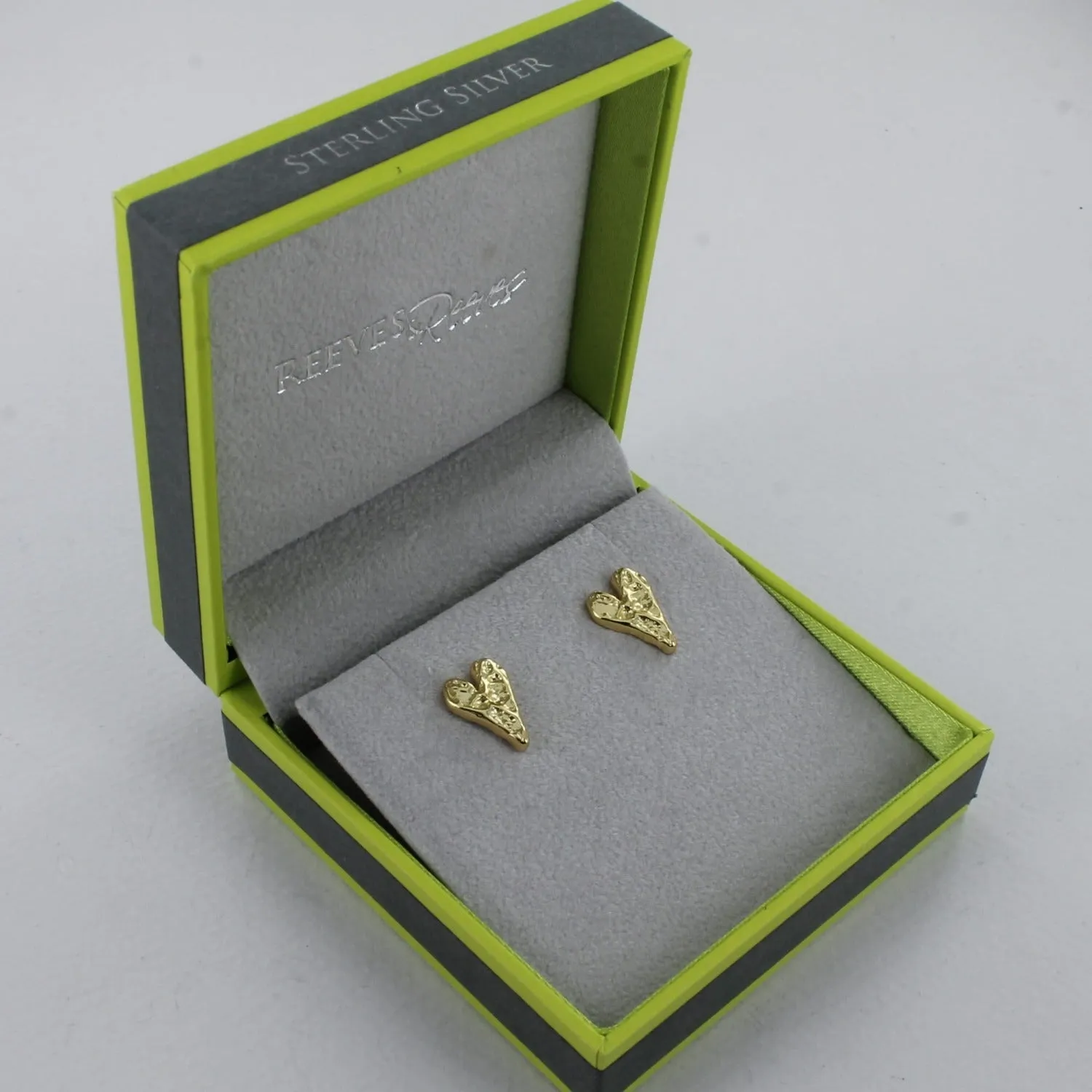 J'adore Heart Sterling Silver Stud Earrings