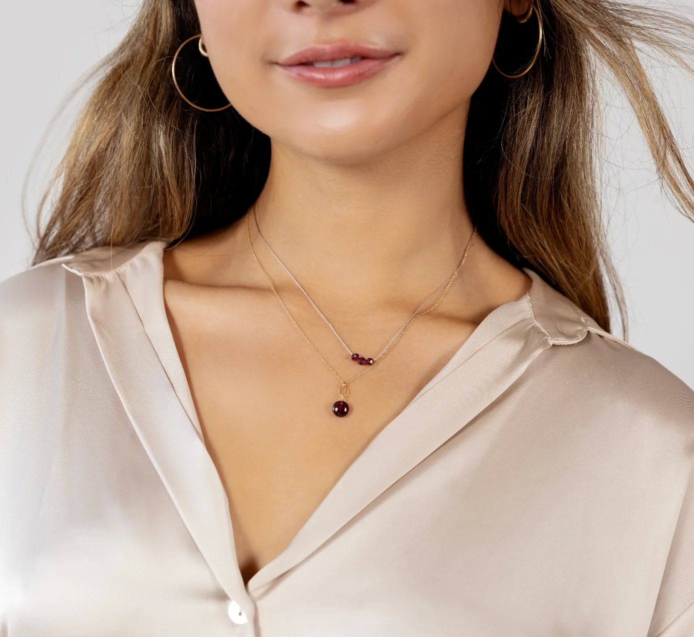 January Birthstone Garnet Necklace