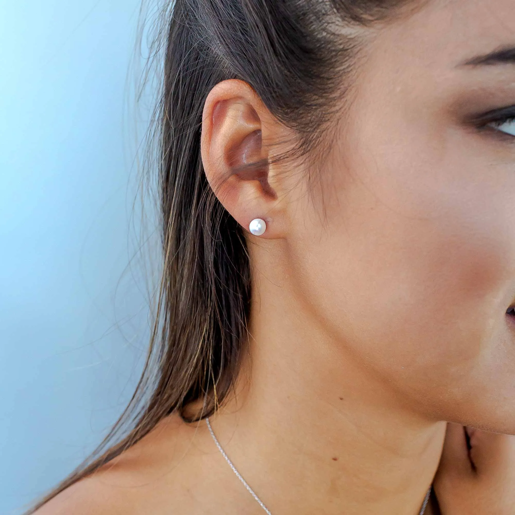 June Birthstone Earrings - Pearl