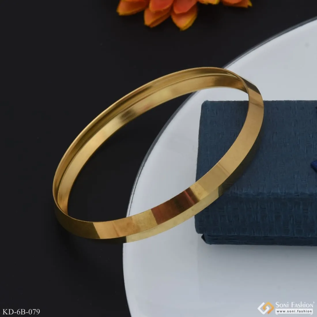 Kada Chic Design Superior Quality Gold Plated Punjabi Kada for Men - Style B079