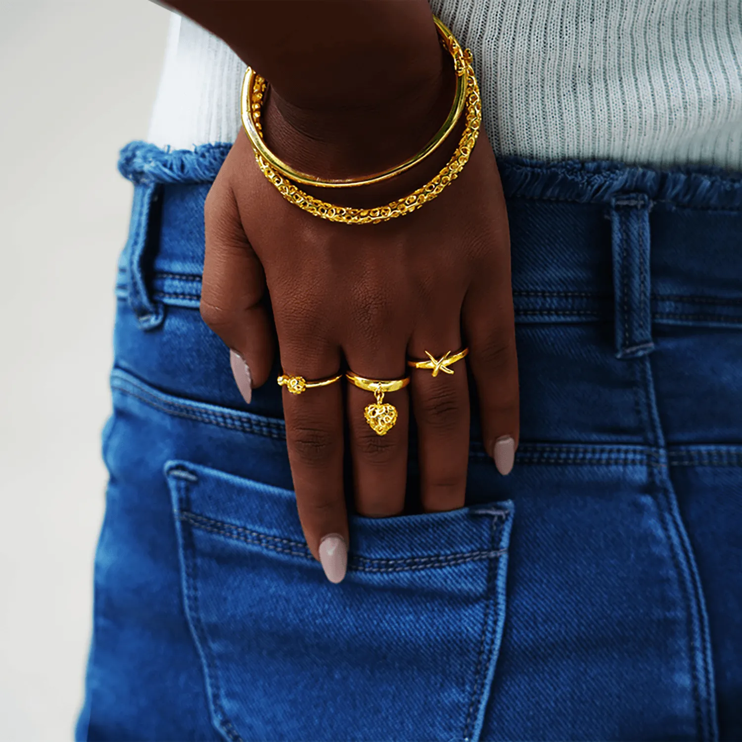 Lattice Globe Ring with Natural Cambodian Zircon