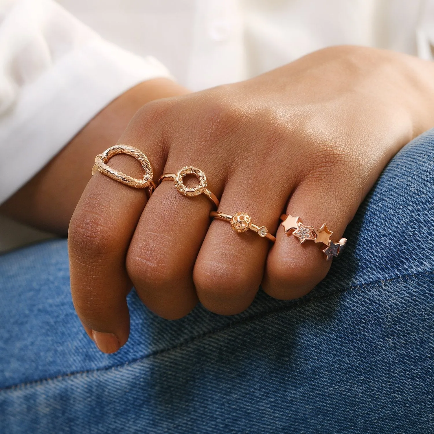 Lattice Globe Ring with Natural Cambodian Zircon