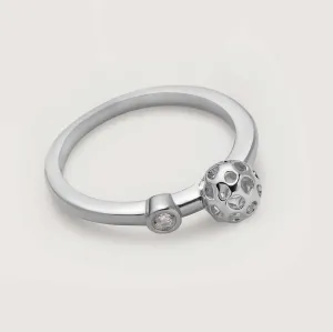 Lattice Globe Ring with Natural Cambodian Zircon