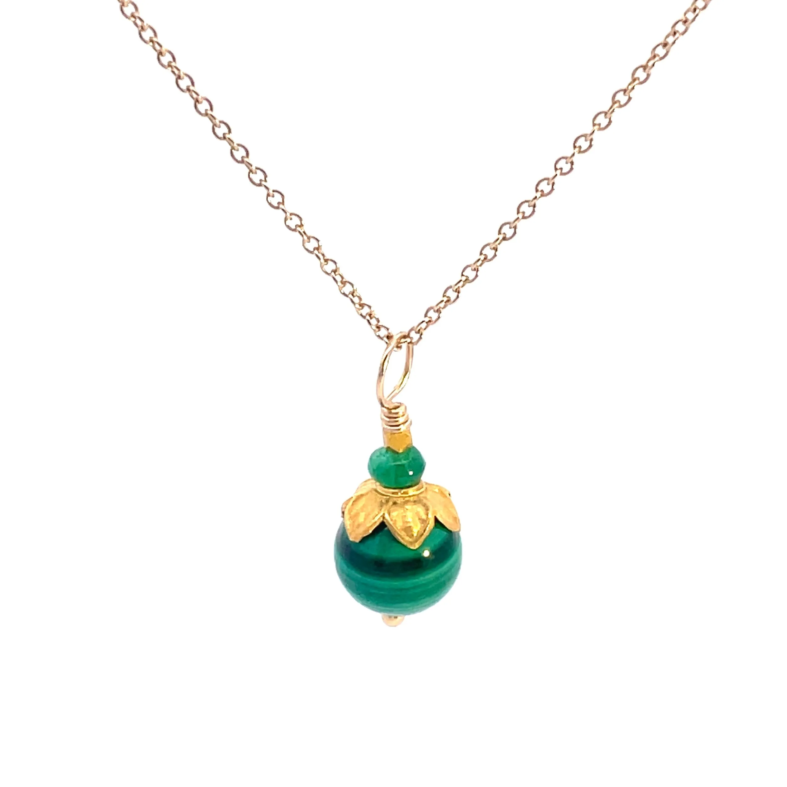 Malachite Flora Sphere Necklace