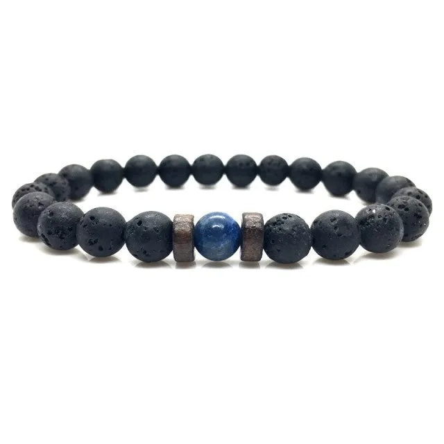 Mens Tibetan Buddha Moonstone Bead Bracelet