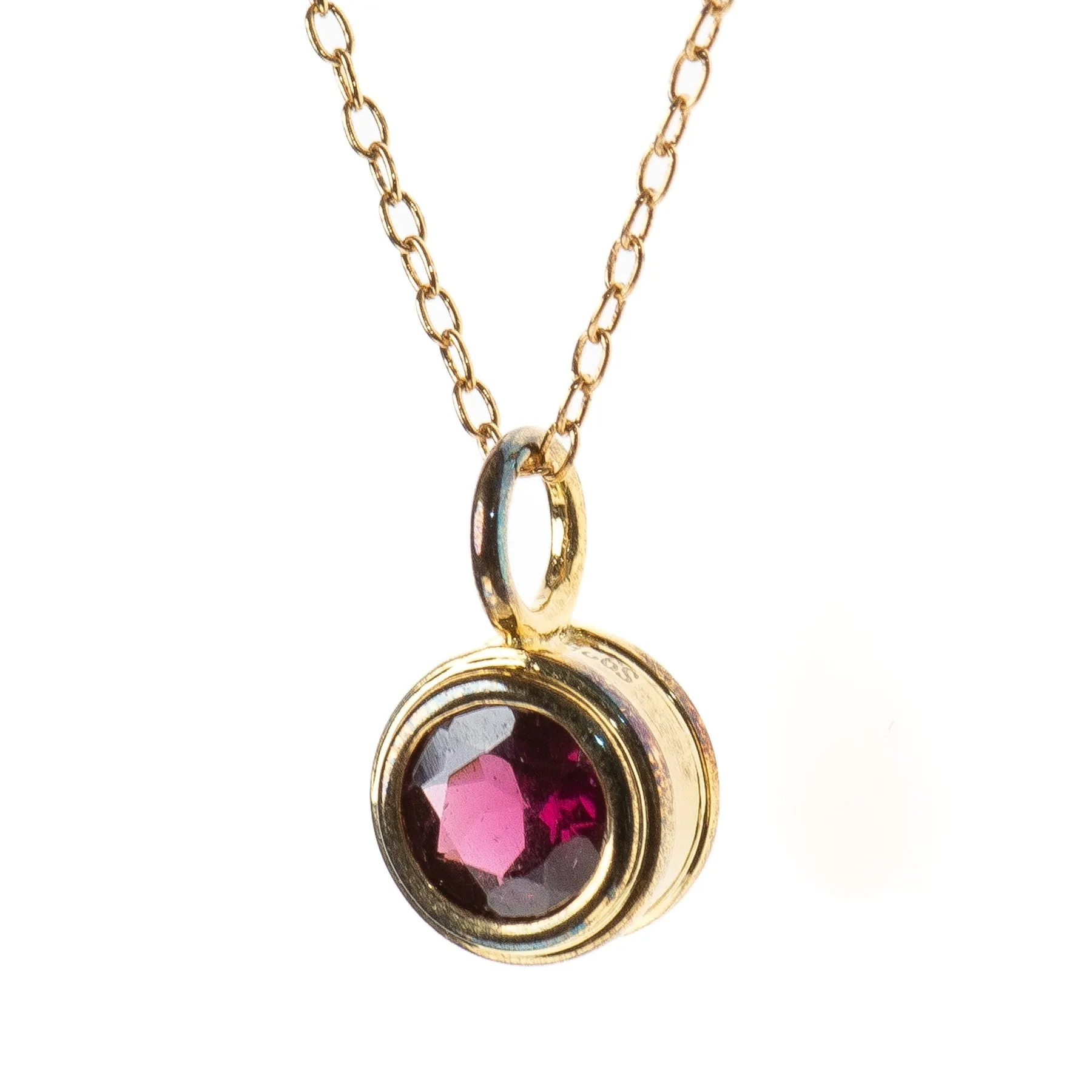 Minimalist Garnet Charm Necklace