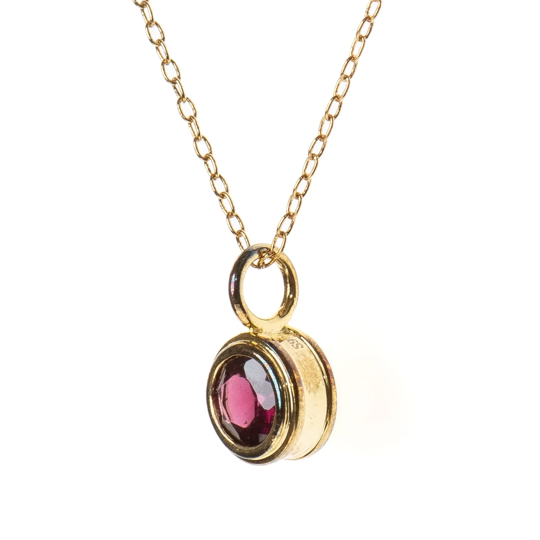 Minimalist Garnet Charm Necklace