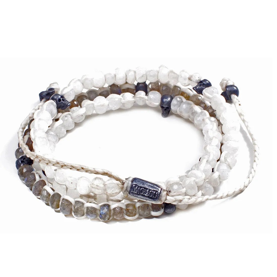 Moonstone and Labraborite 3-Layer Bracelet