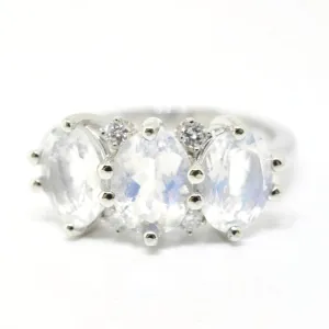 Moonstone Trio Diamond Ring