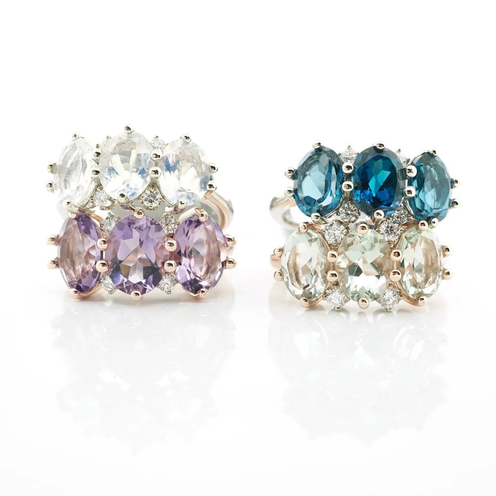 Moonstone Trio Diamond Ring