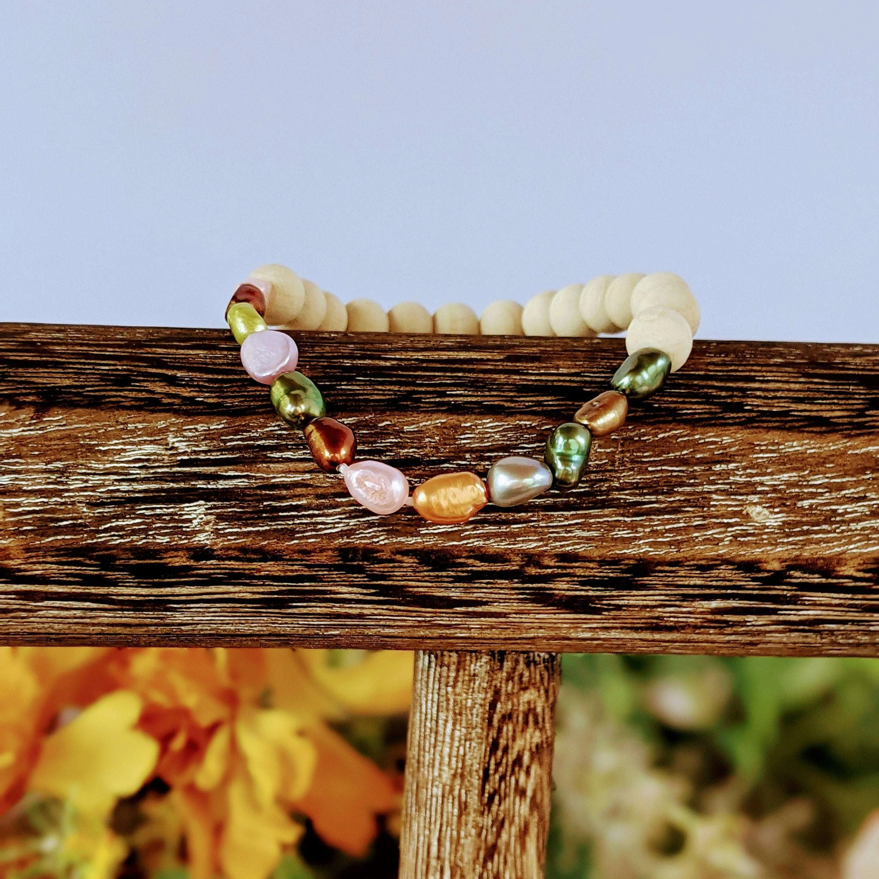 Multi Color Freshwater Pearl Stretch bracelet