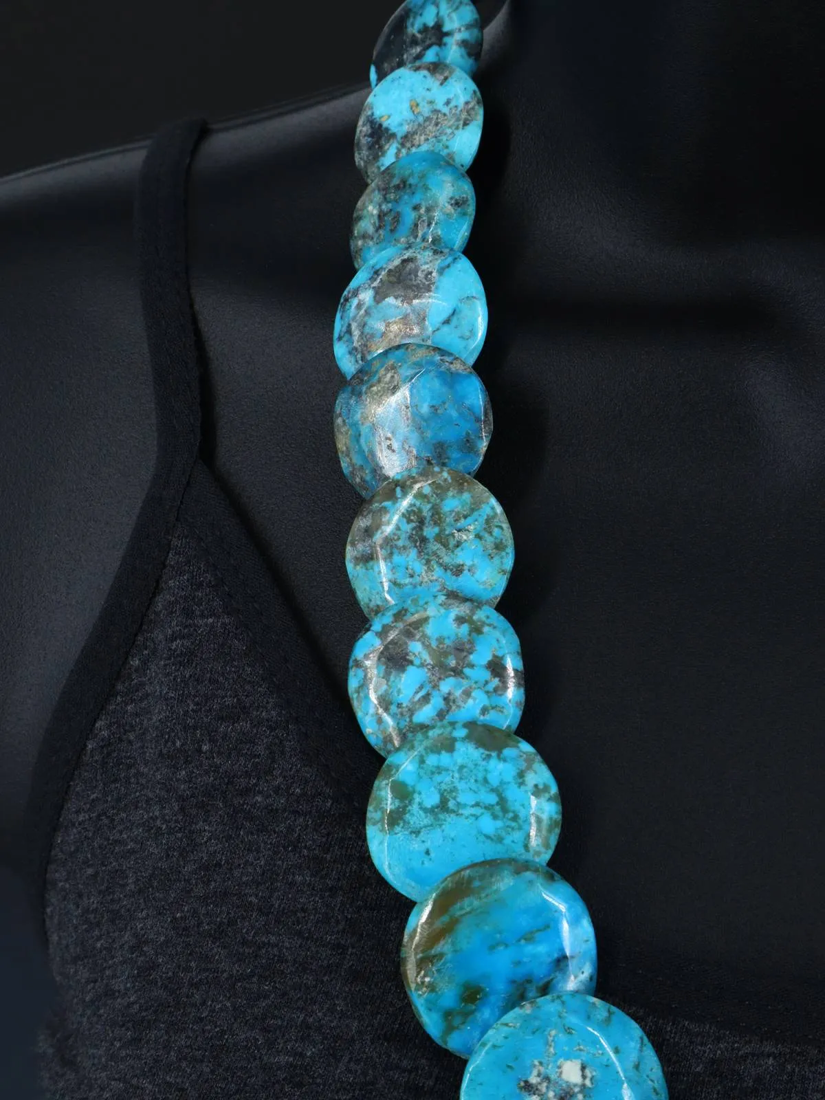 Native American Jewelry Turquoise Disc Necklace Set