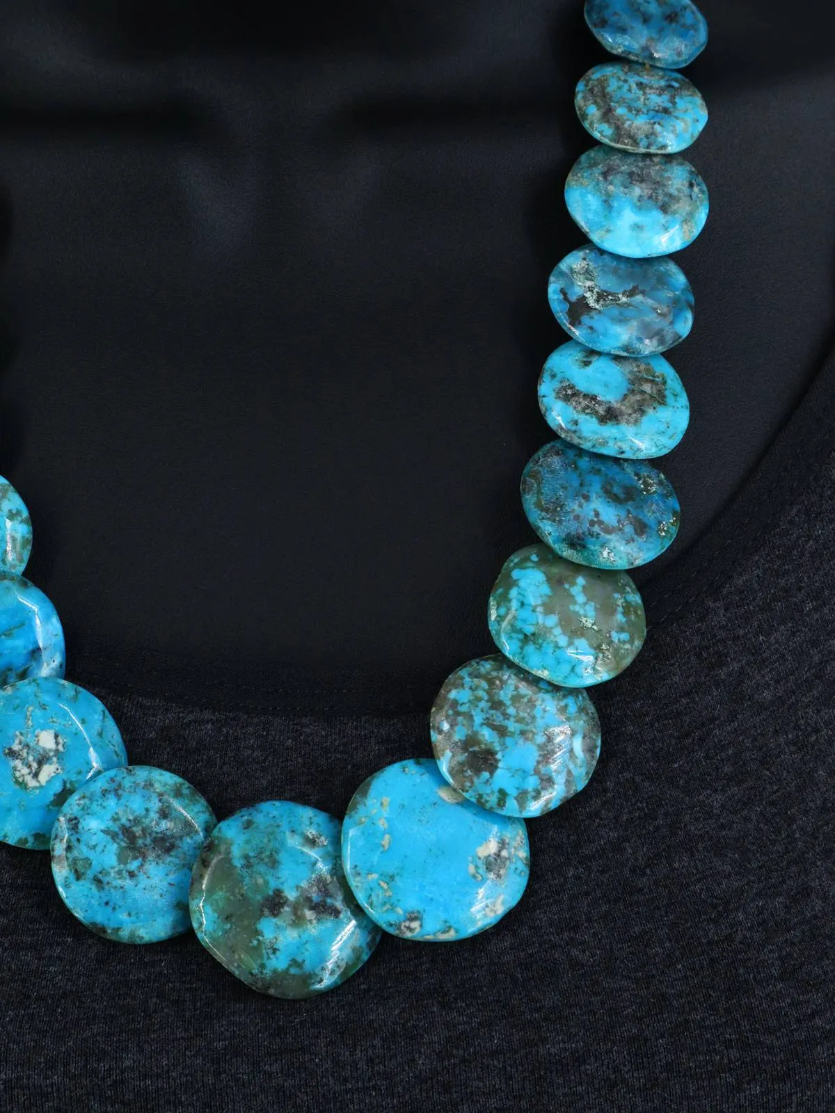 Native American Jewelry Turquoise Disc Necklace Set