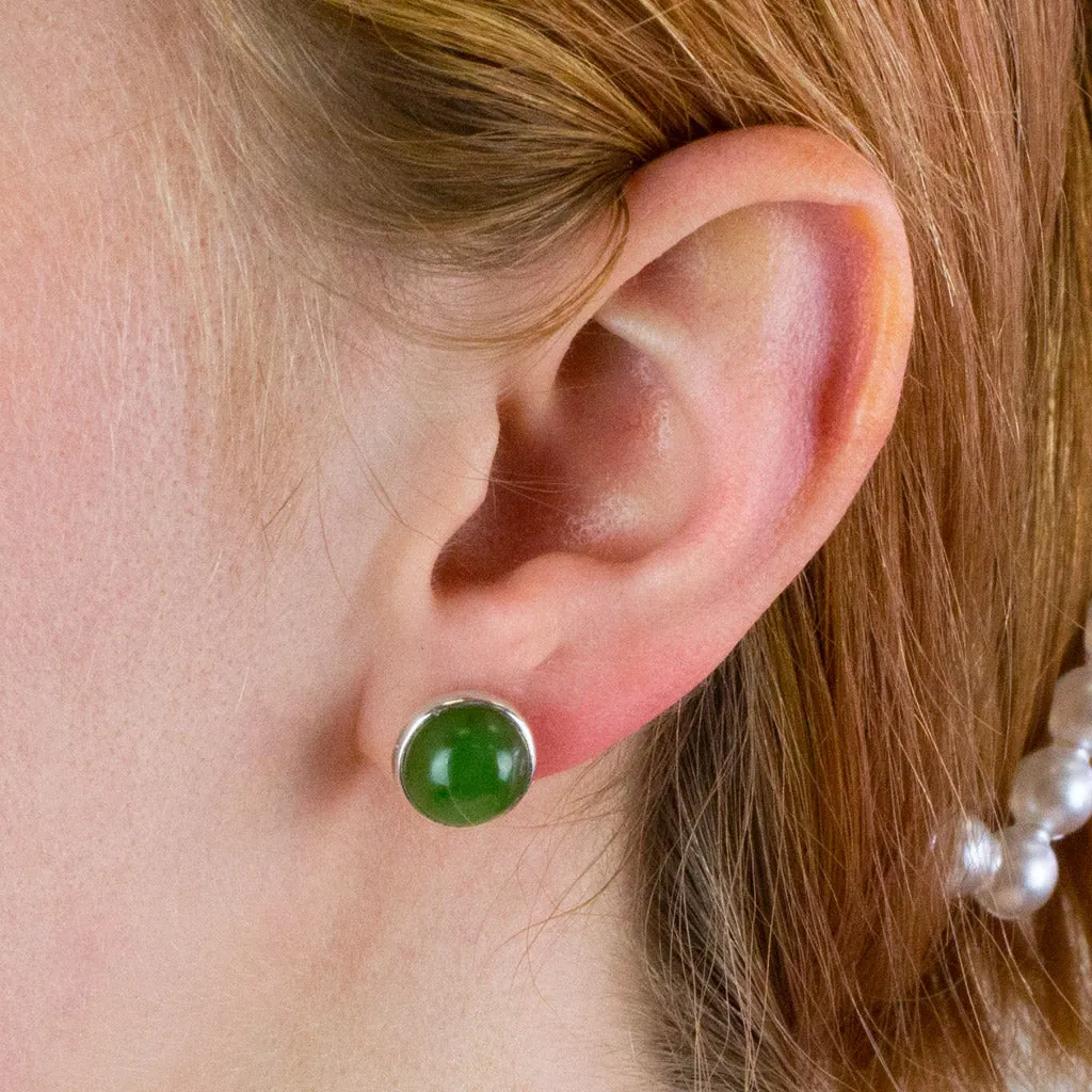 Nephrite Jade Stud Earrings