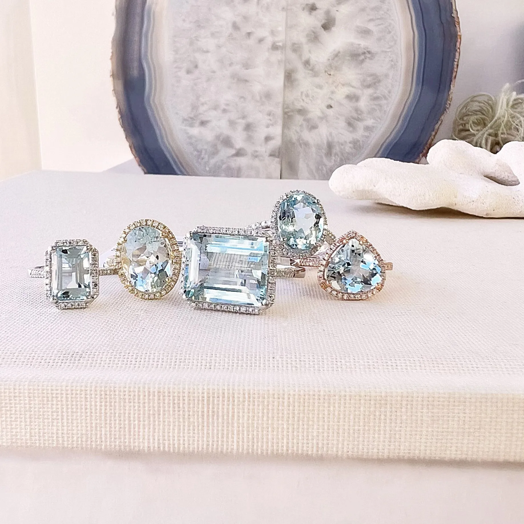 One of a Kind Aquamarine Ring in Rose Gold