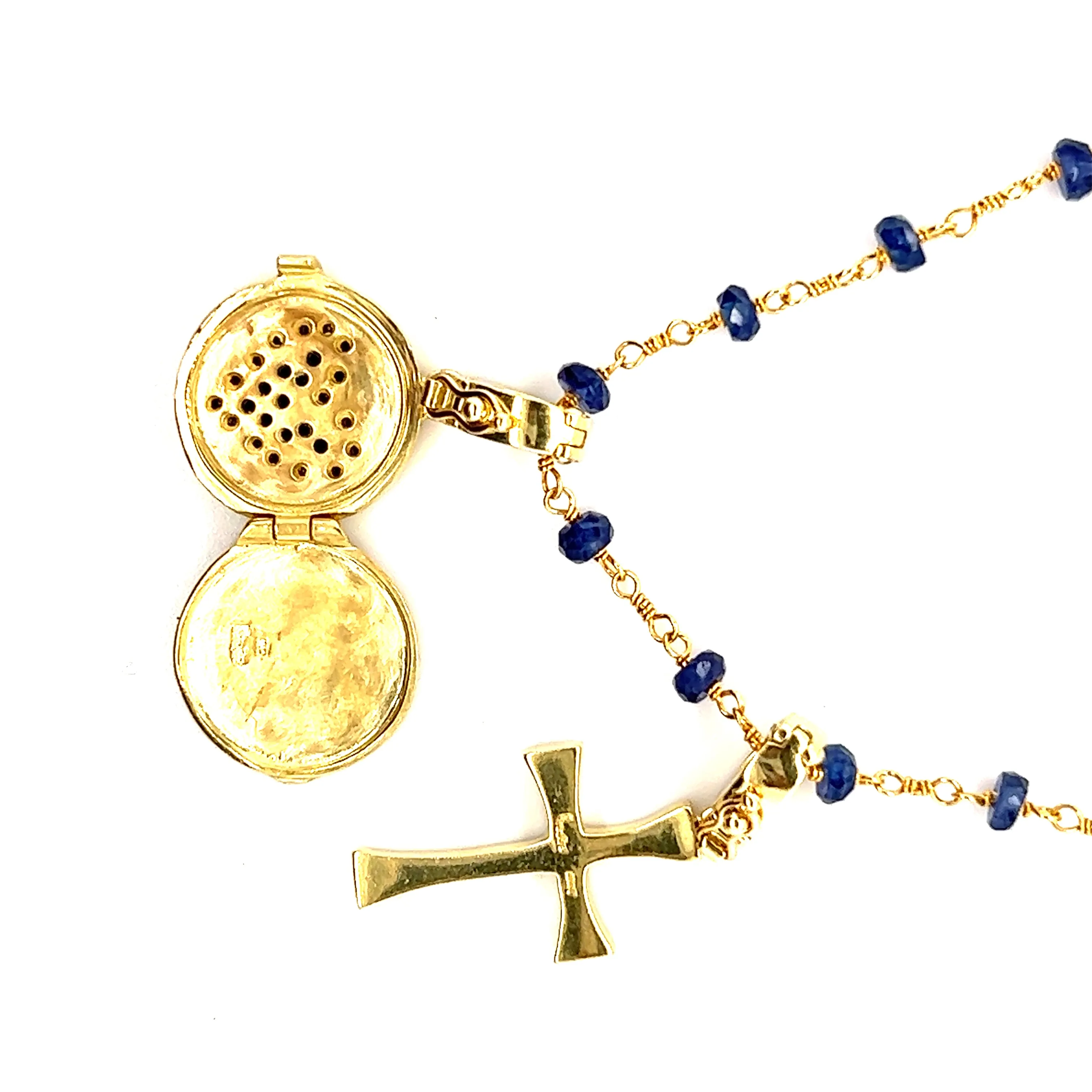 One-of-a-Kind Blue Sapphire 18Kt Yellow Gold Handmade  Wrap Necklace