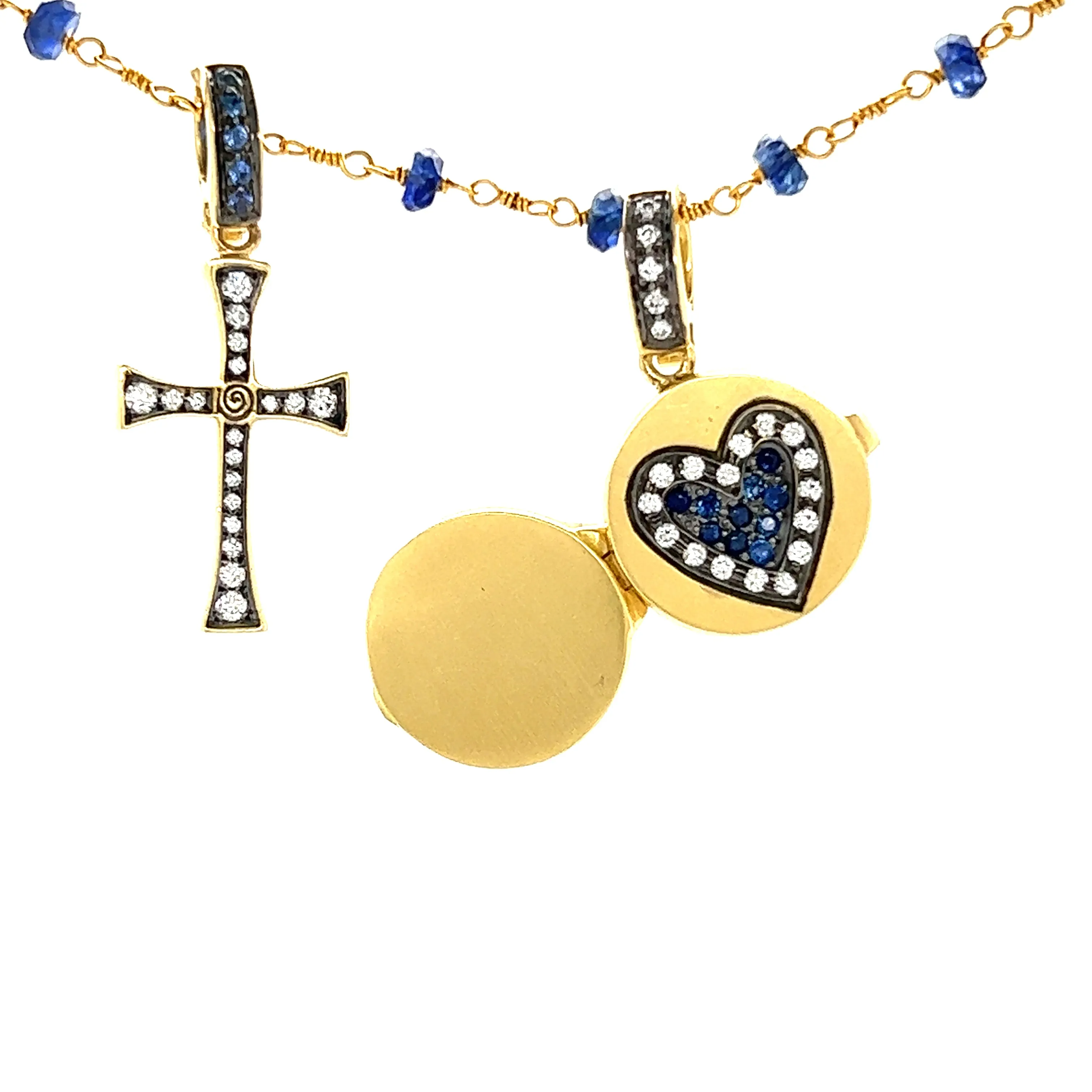 One-of-a-Kind Blue Sapphire 18Kt Yellow Gold Handmade  Wrap Necklace
