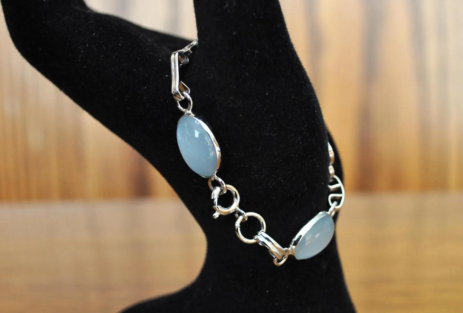 Ornate Gold Filled Glass Moonstone Bracelet - 14 mm - Gold Filled Ornate Bracelet
