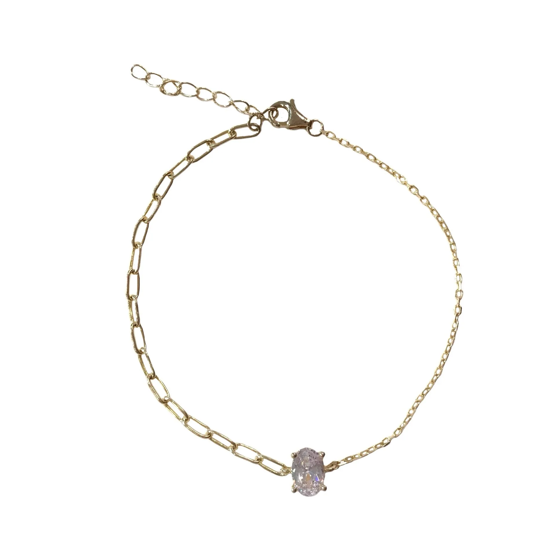 Oval Mixed Paper Chain Bracelet